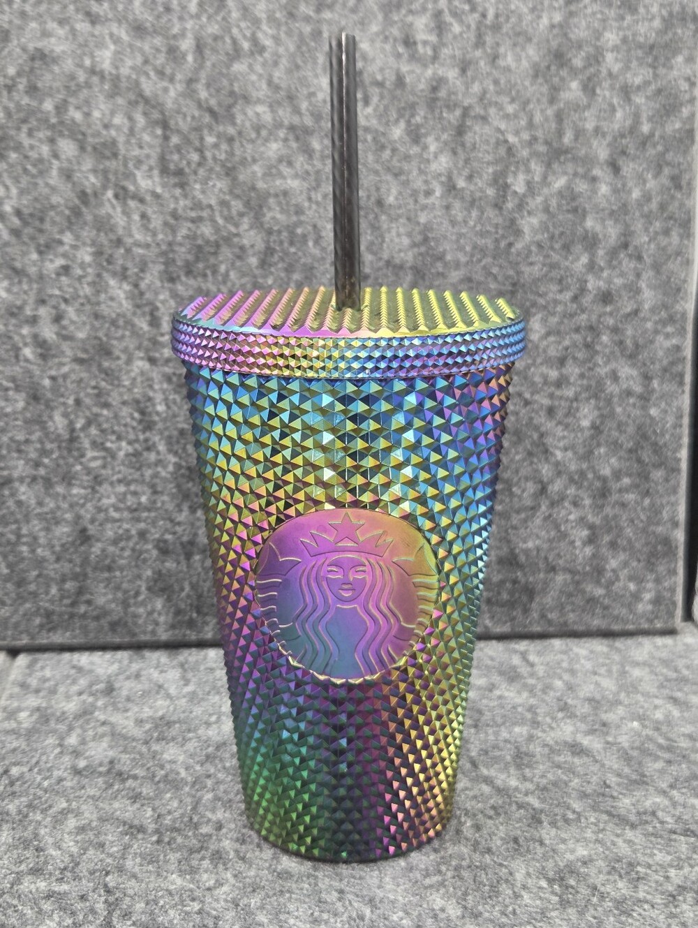 Starbucks‎ 16oz Rainbow Iridescent Tumbler Studded Oil Slick Limited Edition
